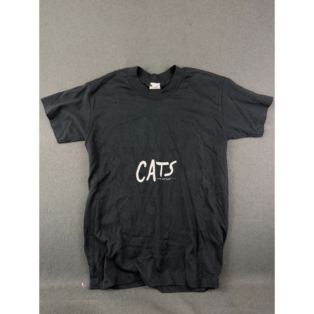 Vintage 1981 Tennessee River Mens Black T-Shirt Cats Spellout Graphic Classic M